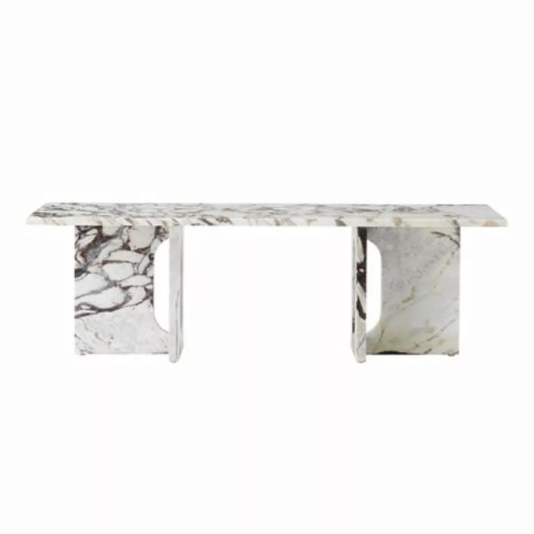 Couchtisch Androgyne Lounge Stone stein weiß beige / 120 x 45 x H 37,8 cm - günstig online kaufen