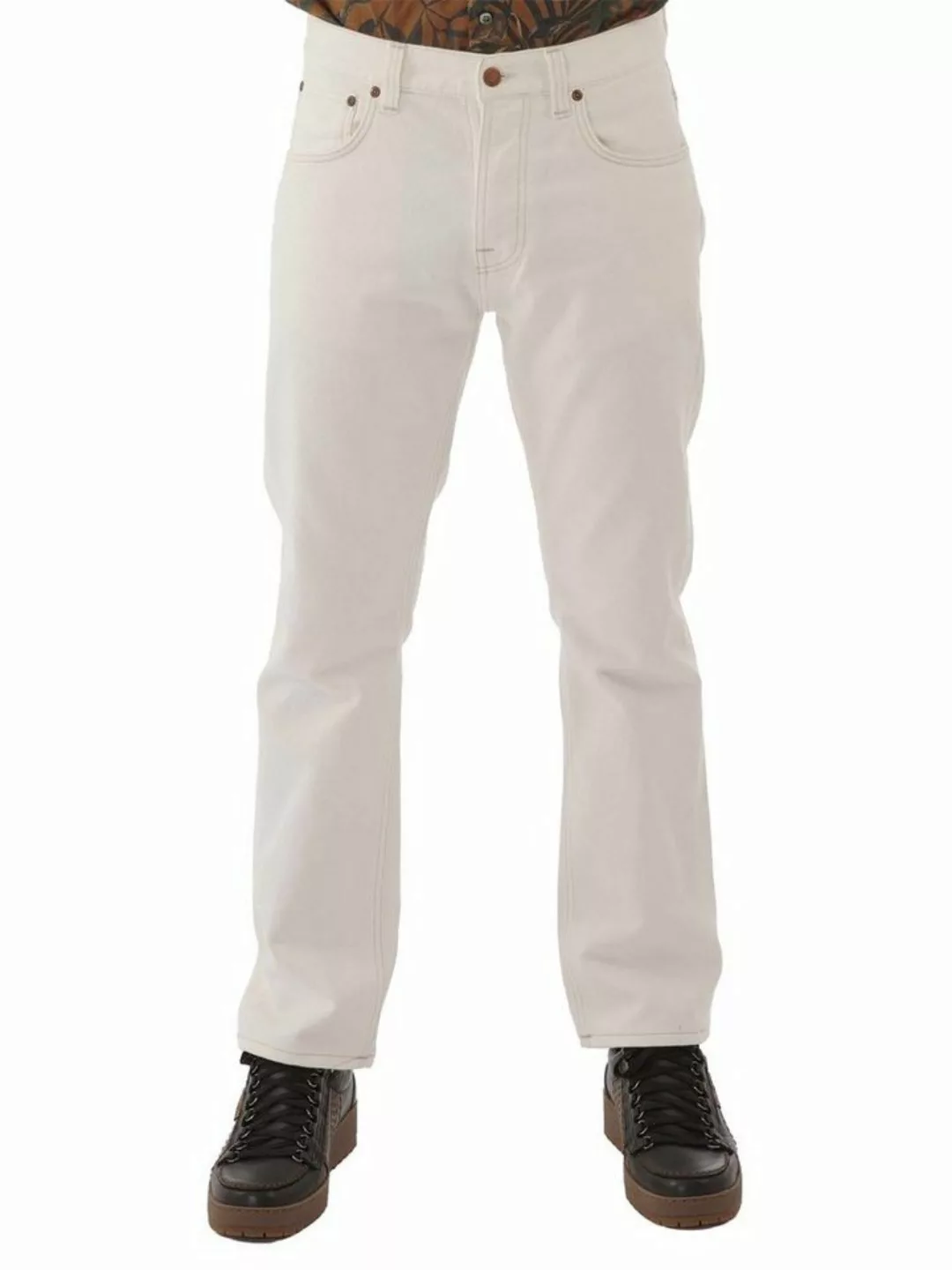 Nudie Jeans Straight-Jeans Regular Fit - Sleepy Sixteen Ecru - W34 L30 günstig online kaufen