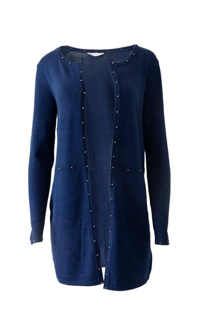 Passioni Cardigan Long Cardigan mit dezenten Nieten in Marine günstig online kaufen