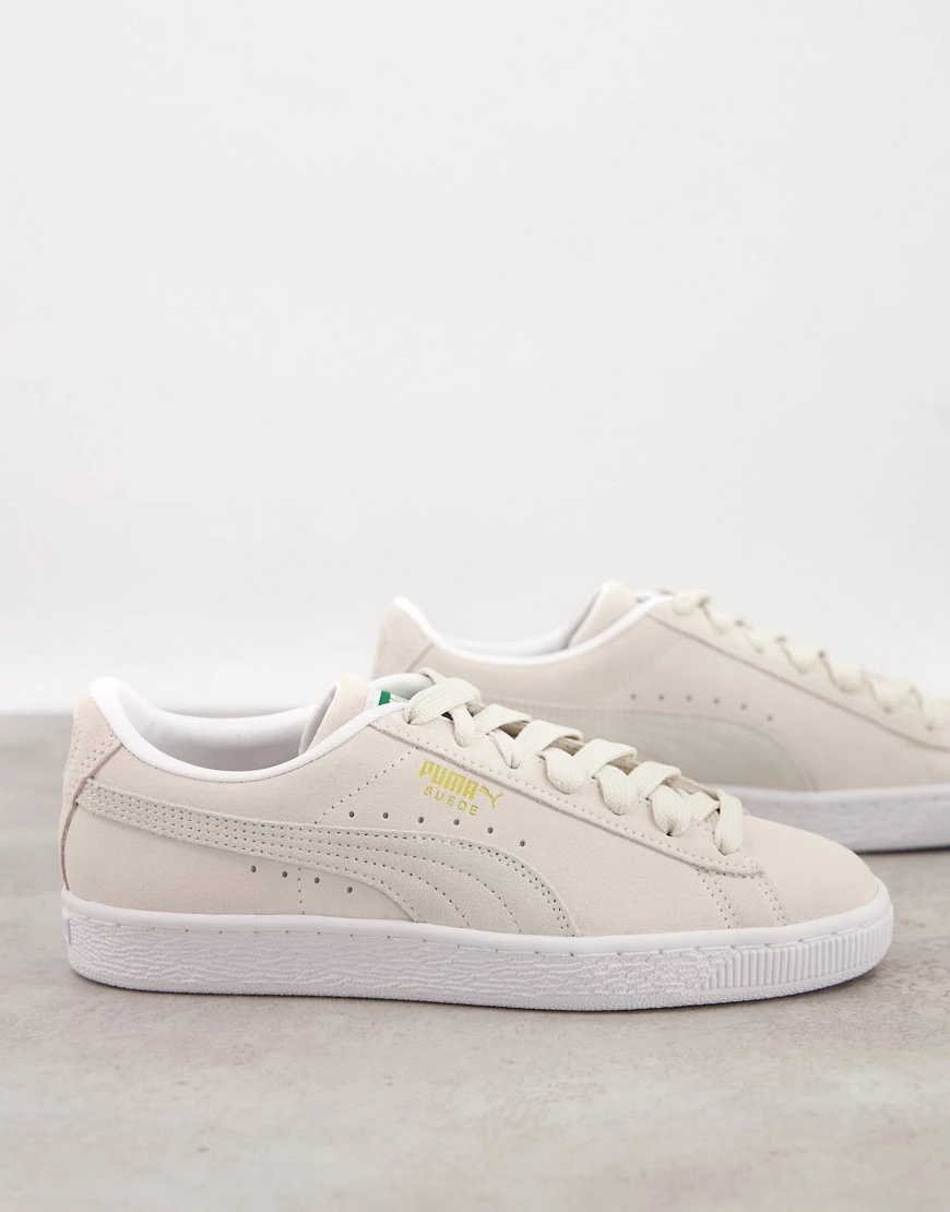 Puma – Klassische Sneaker aus Wildleder in gebrochenem Weiß günstig online kaufen