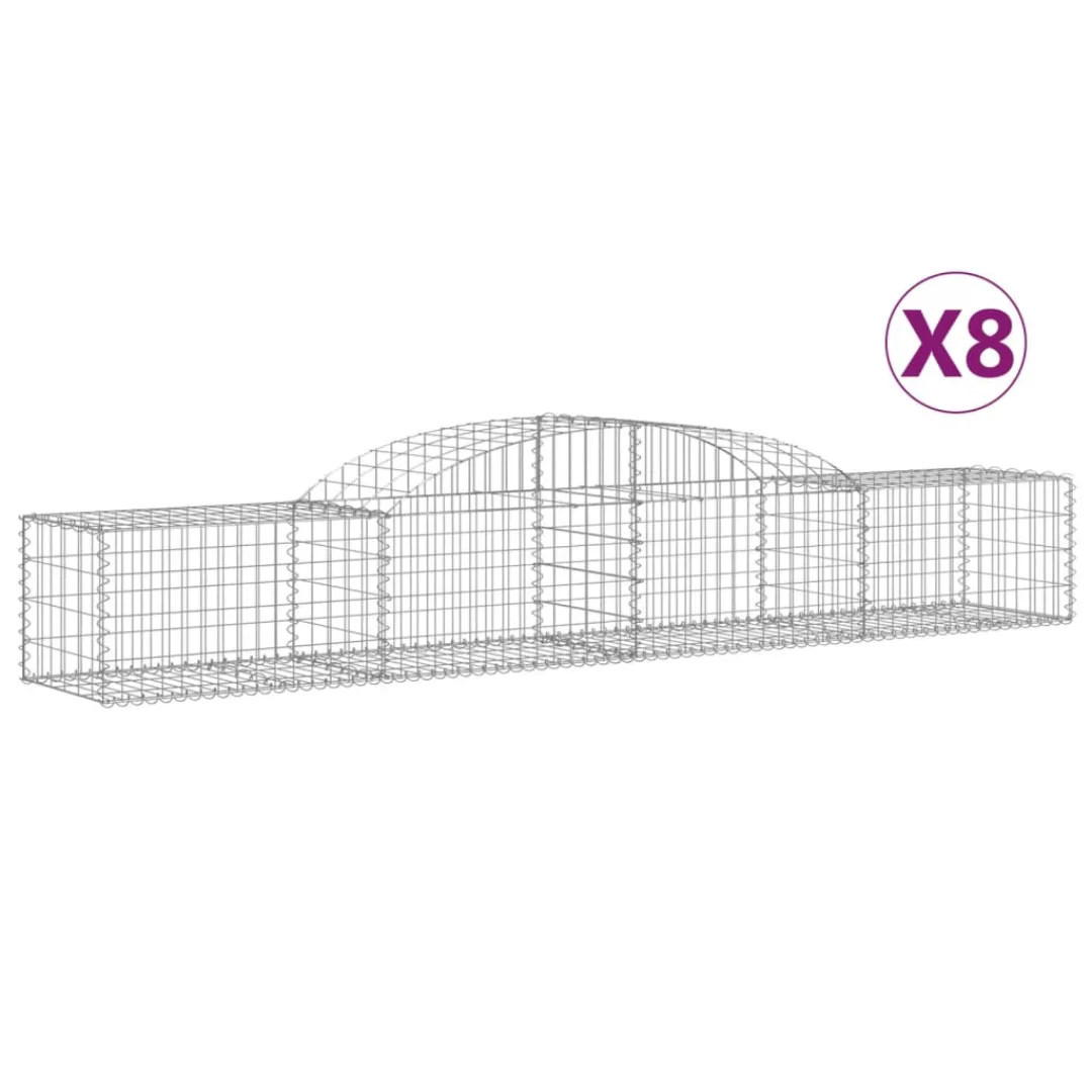 Vidaxl Gabionen Mit Hochbogen 8 Stk. 300x50x40/60 Cm Verzinktes Eisen günstig online kaufen