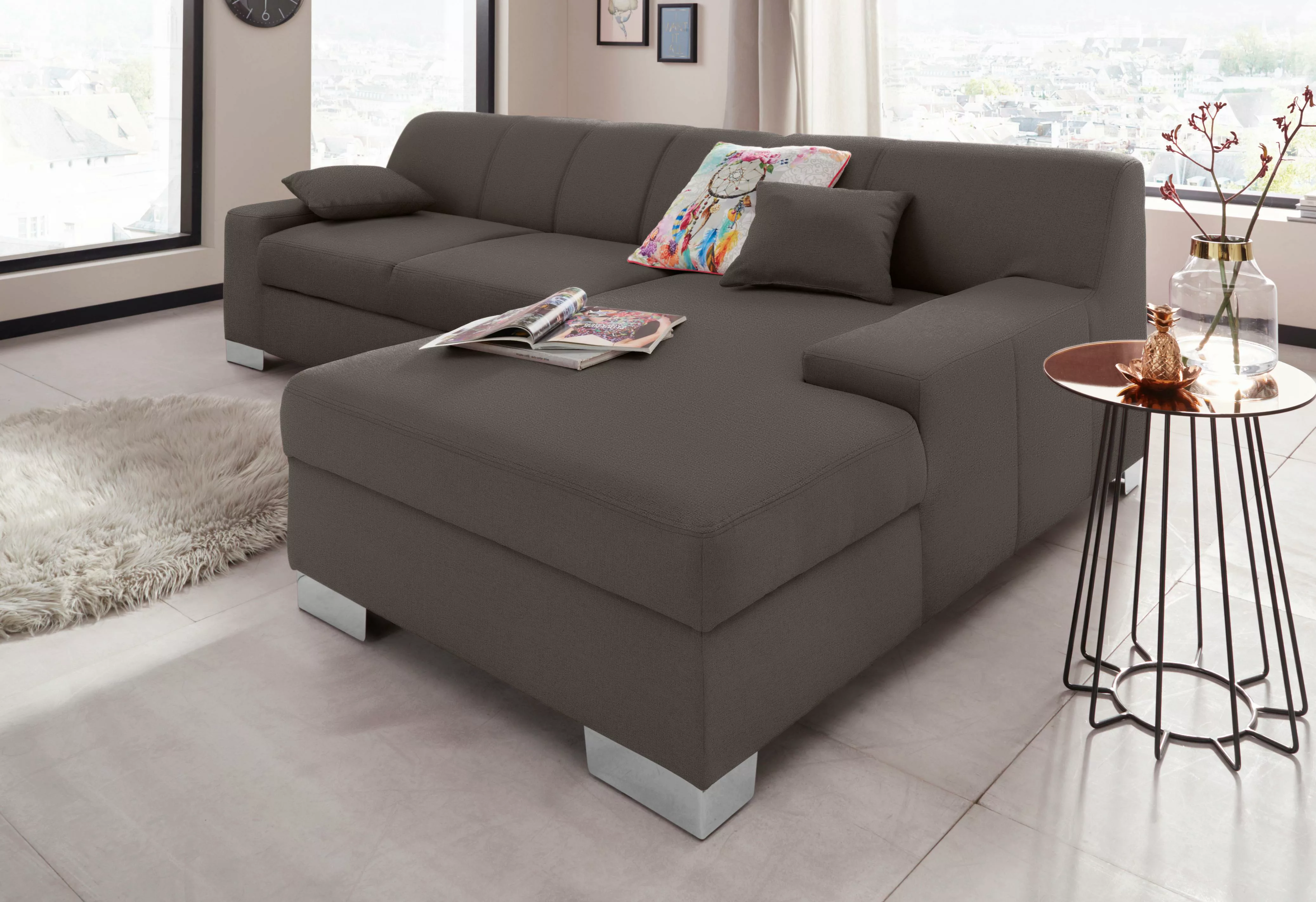 DOMO collection Ecksofa "Bero L-Form", wahlweise mit Bettfunktion günstig online kaufen