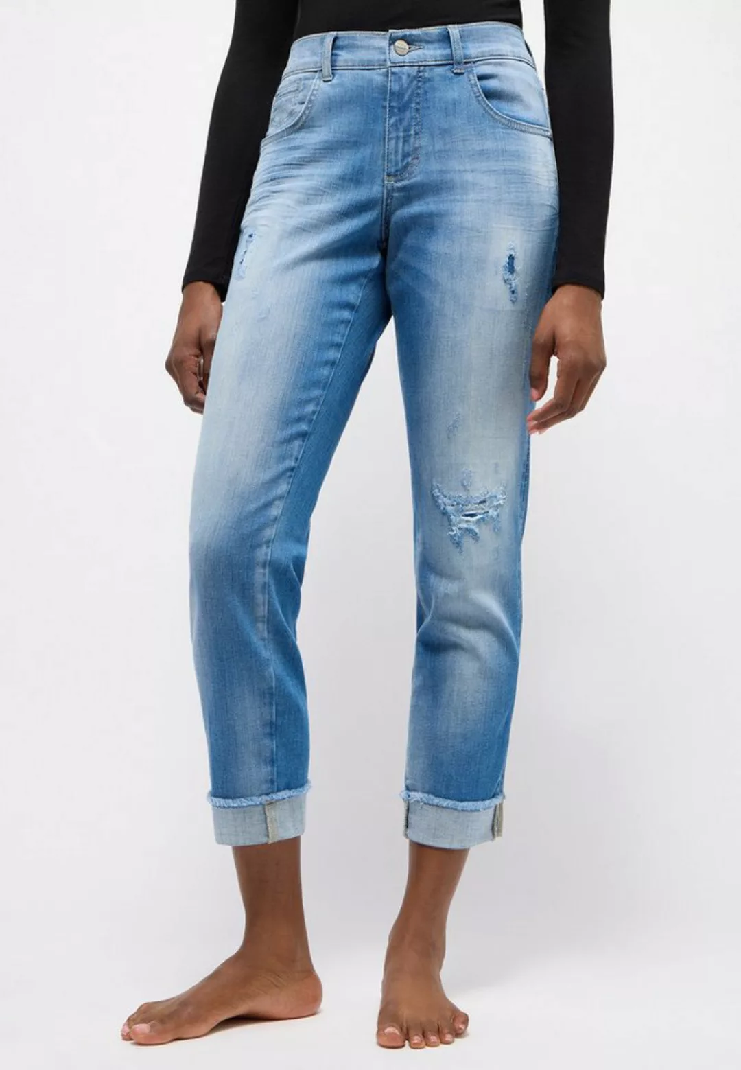 ANGELS 5-Pocket-Jeans Destroyed-Jeans Darleen Crop TU Fringe günstig online kaufen