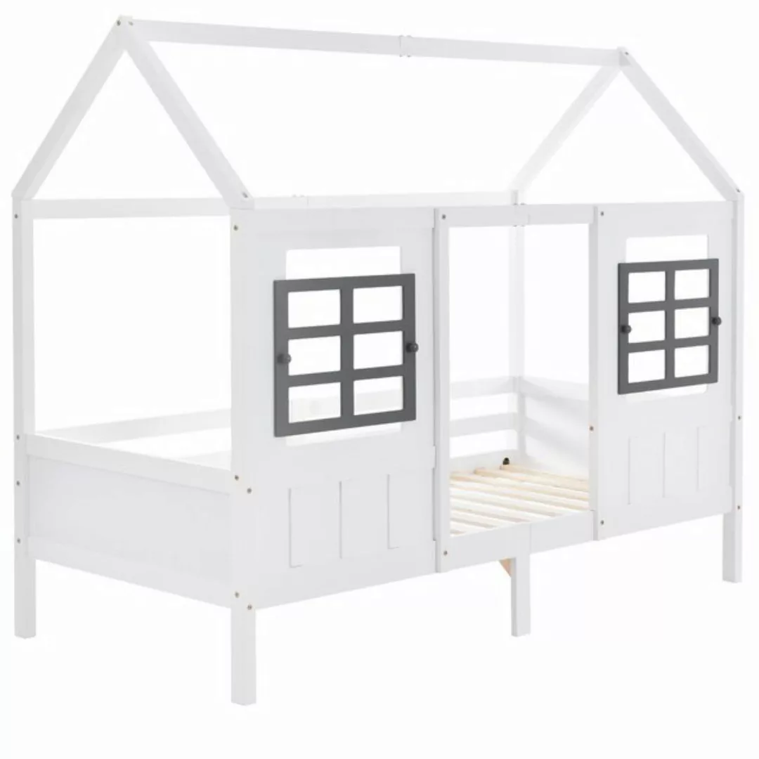 IDEASY Hausbett 200x90 cm, Einzelbett mit 2 Schubladen, Kinderbett, Kieferr günstig online kaufen