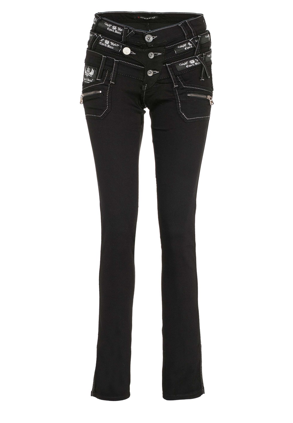 Cipo & Baxx Slim-fit-Jeans, mit modischem Dreifach-Bund in Slim Fit günstig online kaufen