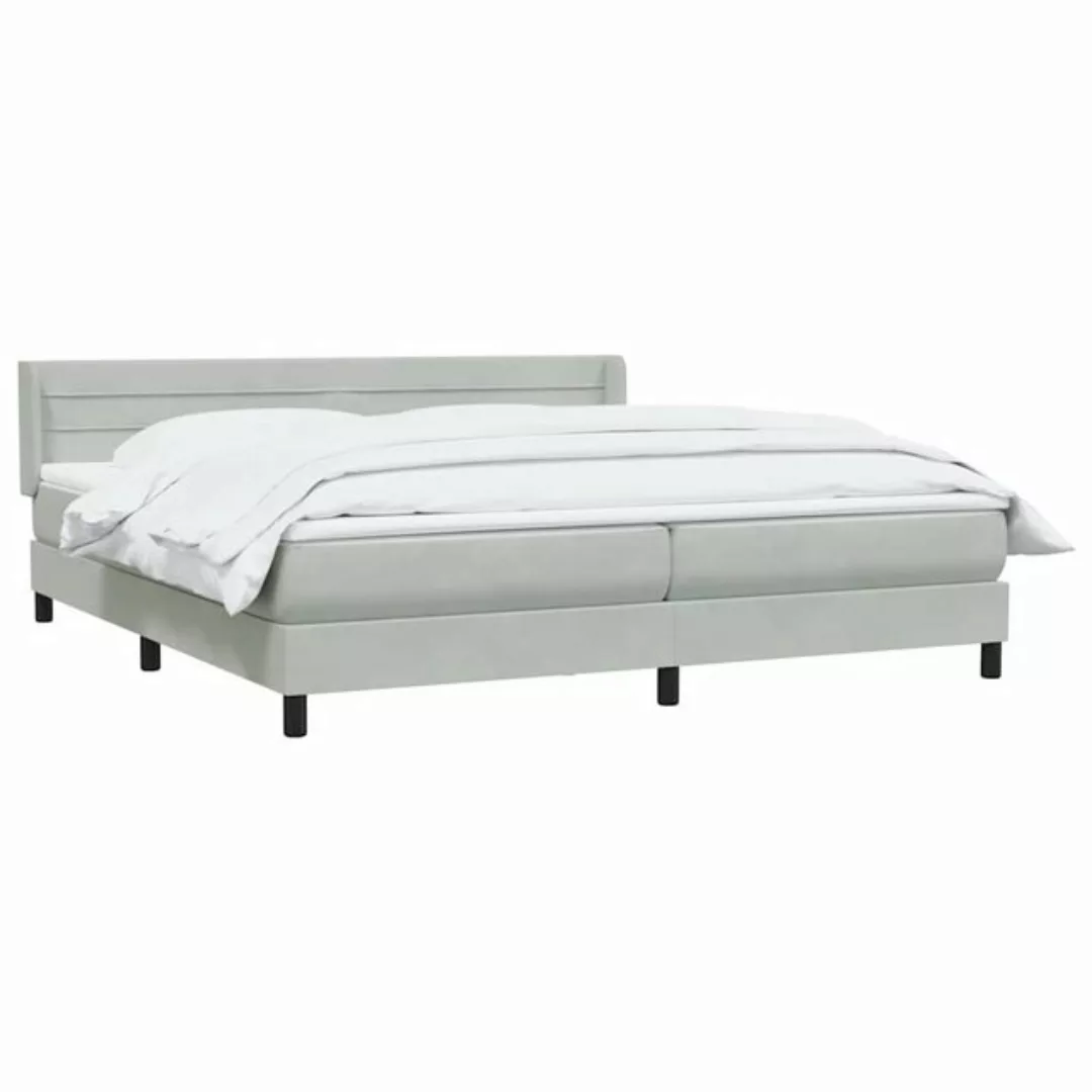 vidaXL Bett Boxspringbett mit Matratze Hellgrau 200x220 cm Samt günstig online kaufen