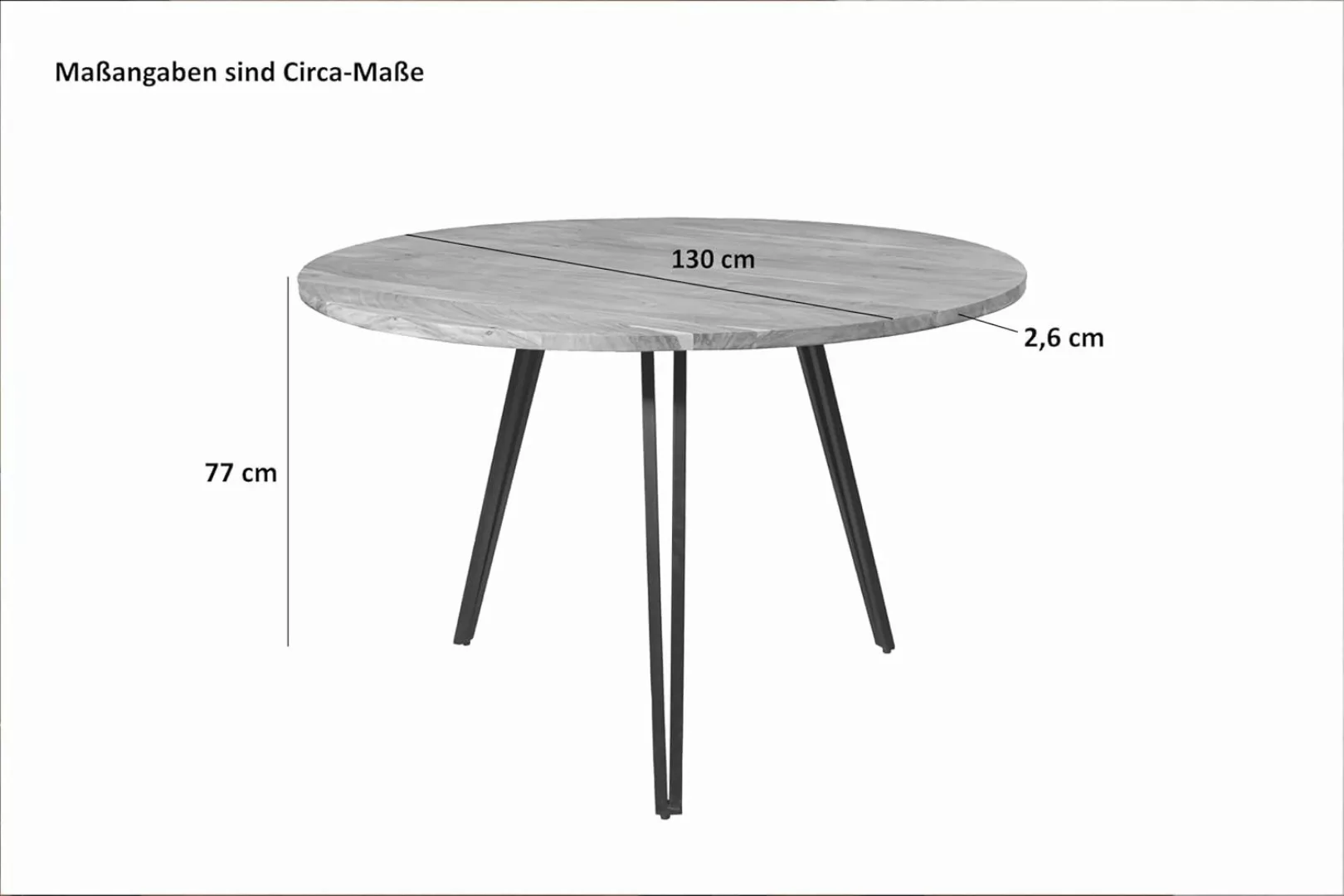 SAM® Esstisch Nami, Tischplatte rund, gerade günstig online kaufen