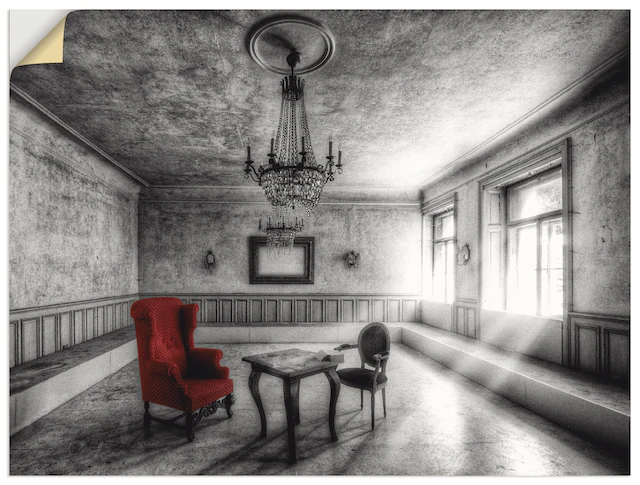 Artland Wandbild »Lost Place - Roter Sessel«, Architektonische Elemente, (1 günstig online kaufen