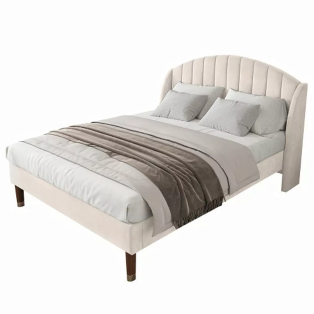 XDeer Polsterbett Polsterbett Doppelbett mit Lattenrost, beige - 140*190cm günstig online kaufen