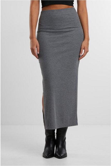 URBAN CLASSICS Midirock Ladies Rib High Slit Skirt günstig online kaufen