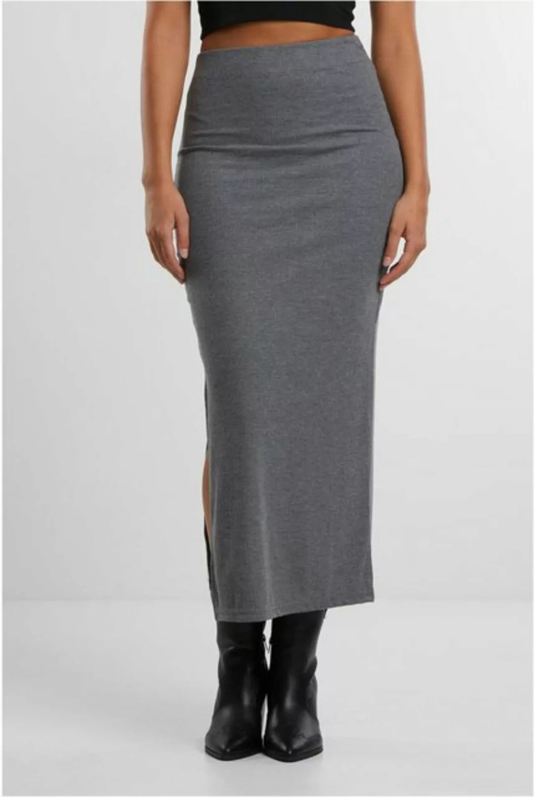 URBAN CLASSICS Midirock Ladies Rib High Slit Skirt günstig online kaufen