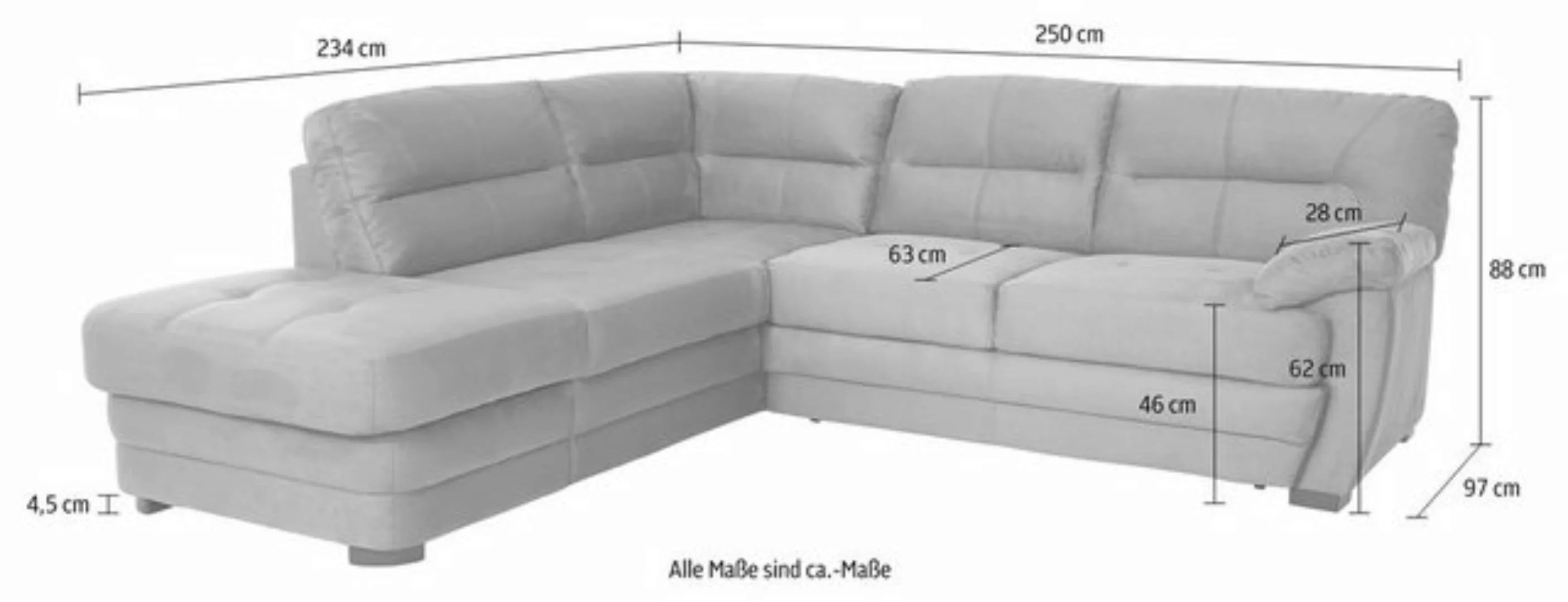 COTTA Ecksofa Royale L-Form, wahlweise mit Bettfunktion günstig online kaufen