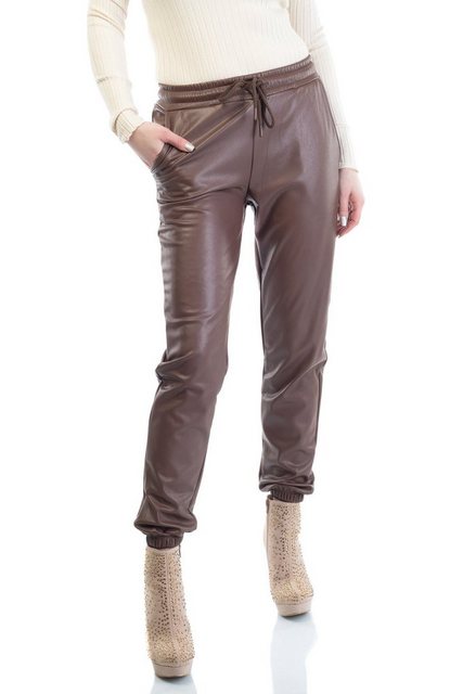 Bongual Lederimitathose in Jogger Style mit Fell-Innenseite günstig online kaufen