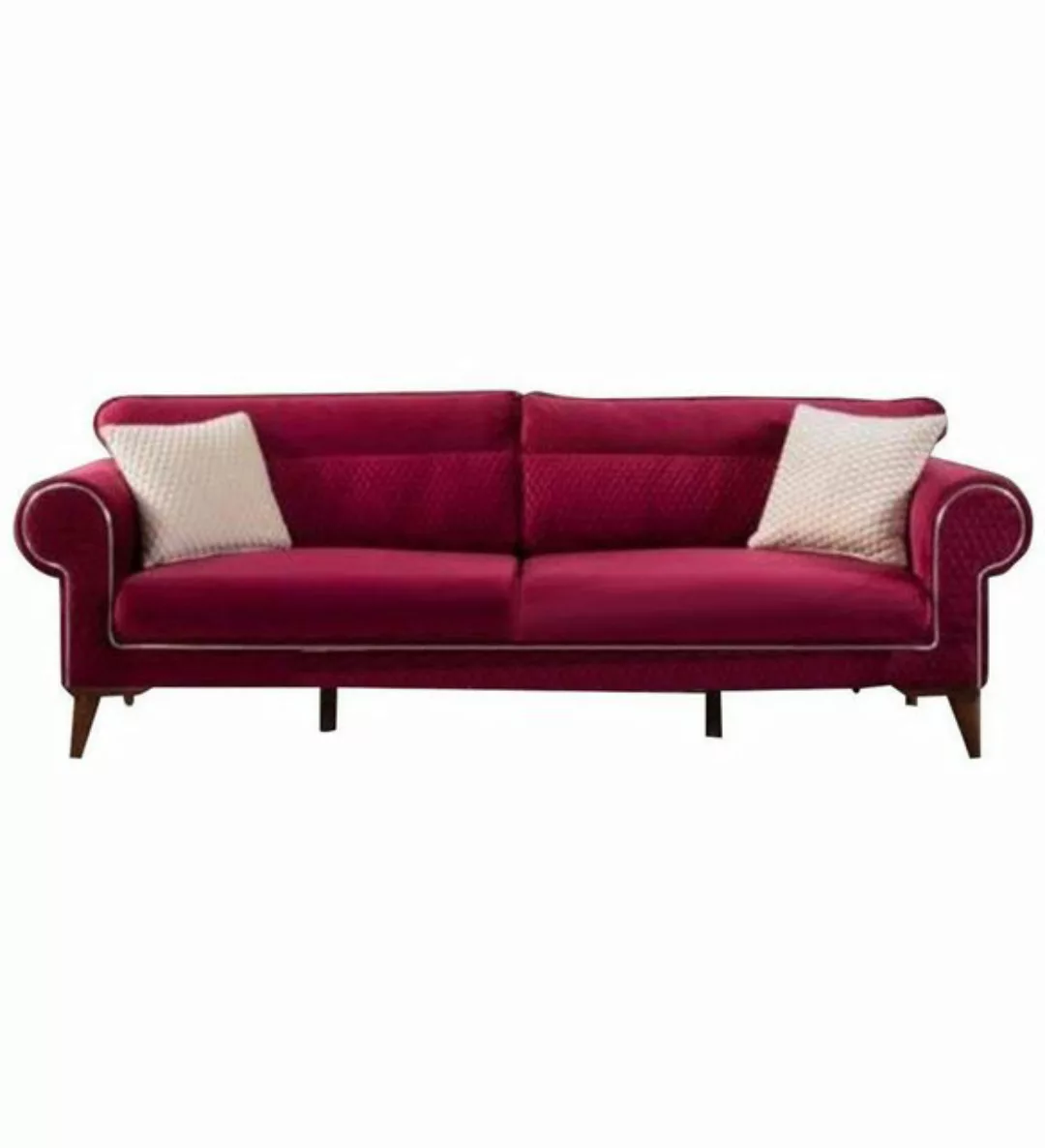 JVmoebel Sofa Rotes Sofa 3 Sitz Textil Sofas Couch Polster Luxus Möbel, Mad günstig online kaufen