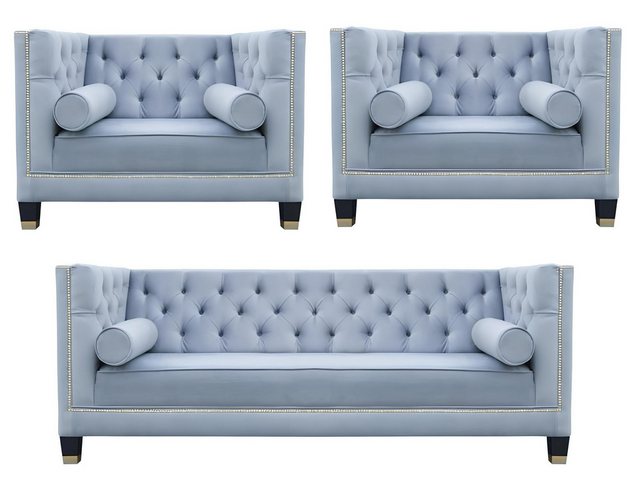 Xlmoebel Sofa Neu Chesterfield Sessel in Blauer Sofagarnitur aus Kreativem günstig online kaufen