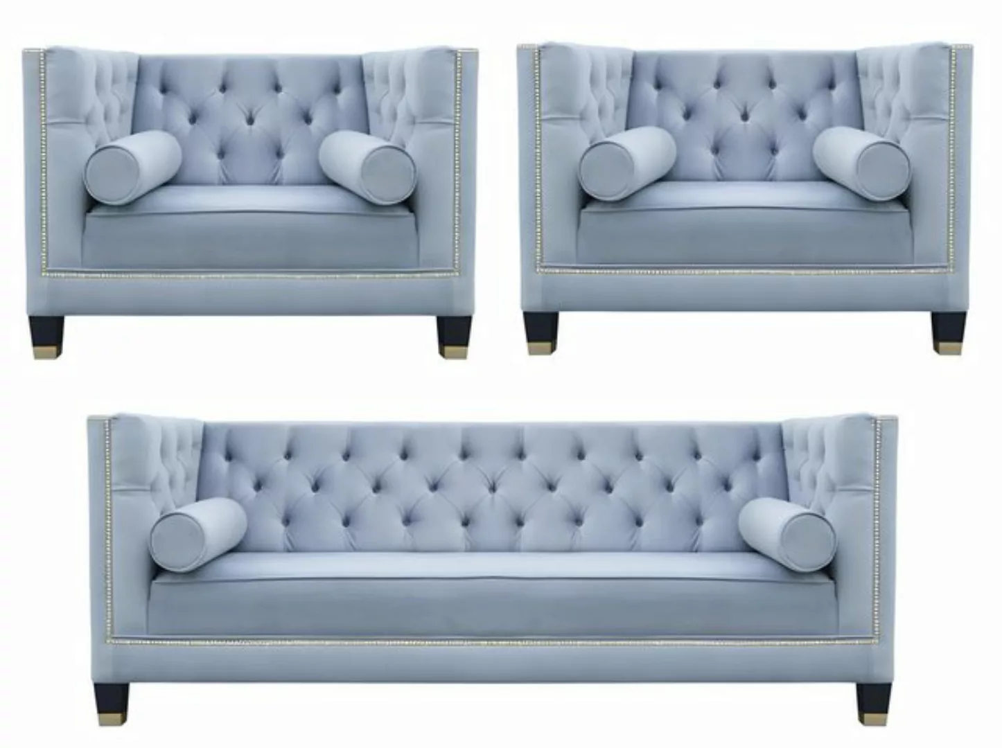 Xlmoebel Sofa Neu Chesterfield Sessel in Blauer Sofagarnitur aus Kreativem günstig online kaufen