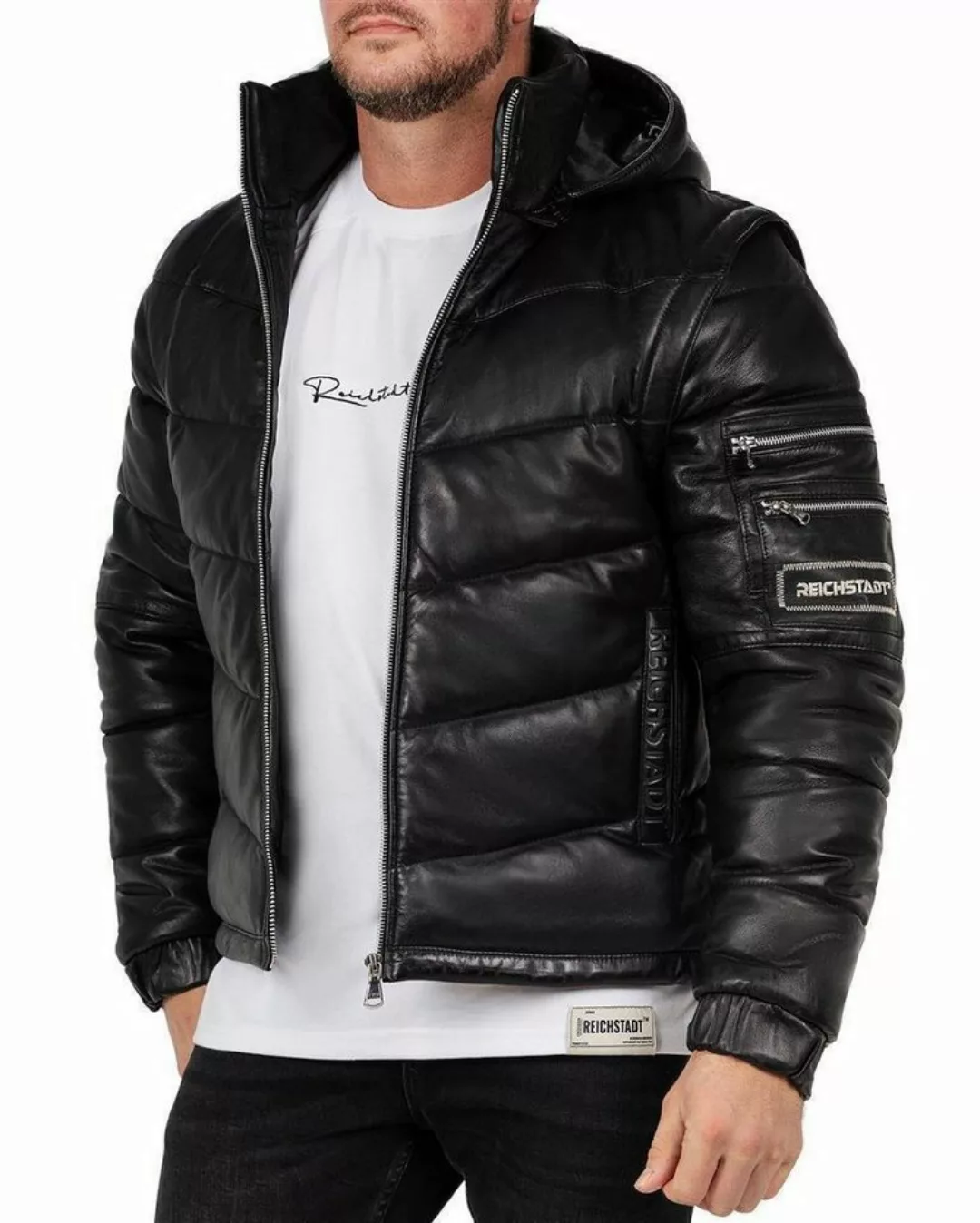 Reichstadt Bomberjacke Herren Echtleder Jacke 22RS32LUX (1-St) mit abnehmba günstig online kaufen