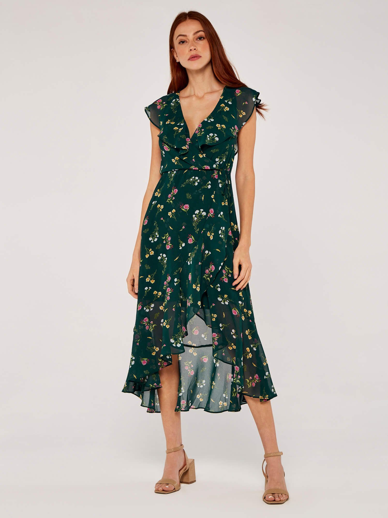 Apricot Midikleid Midikleid, (1-tlg., Stoffgürtel) in günstig online kaufen