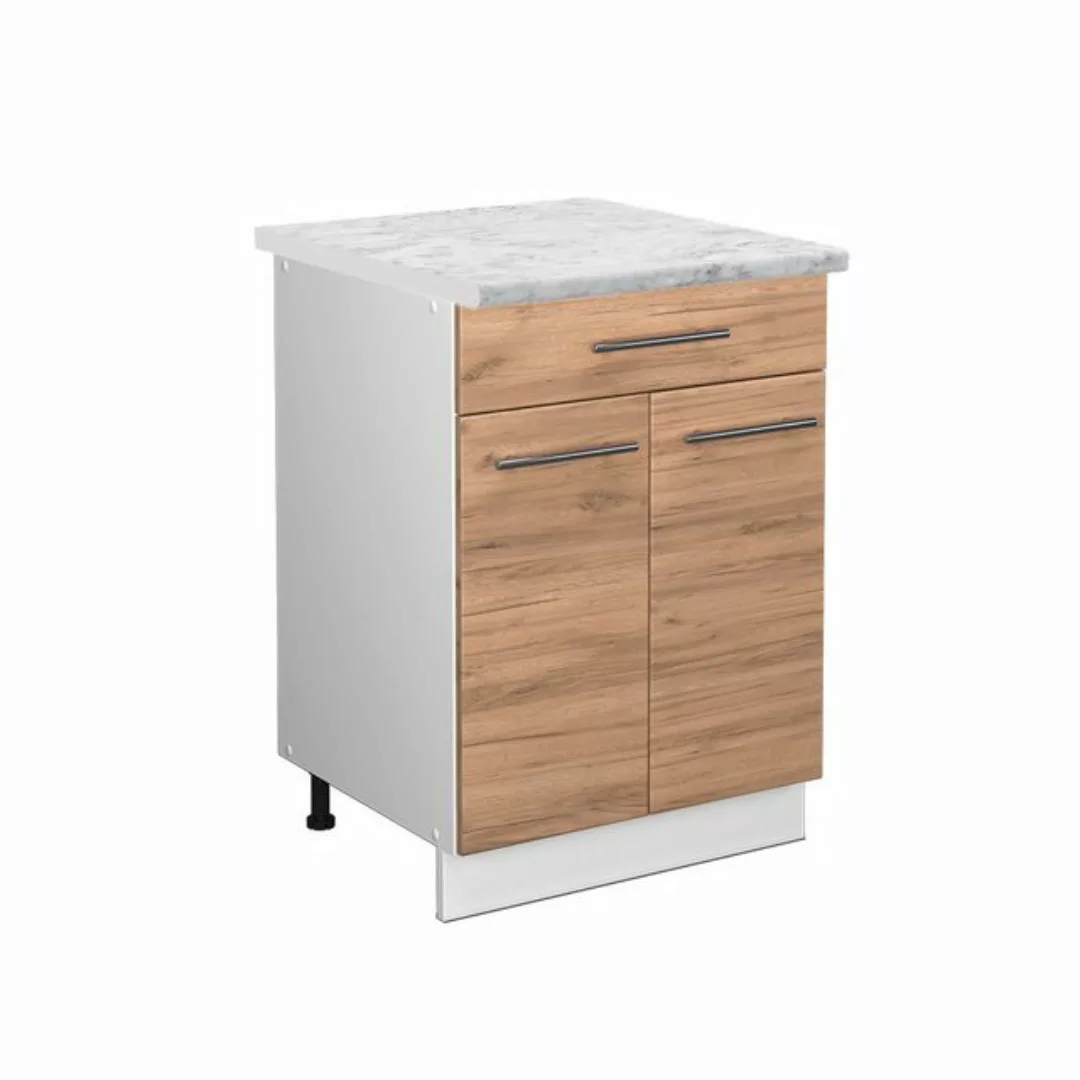 Vicco Unterschrank Fame-Line, Goldkraft Eiche/Weiß, 60 cm mit Schublade, AP günstig online kaufen