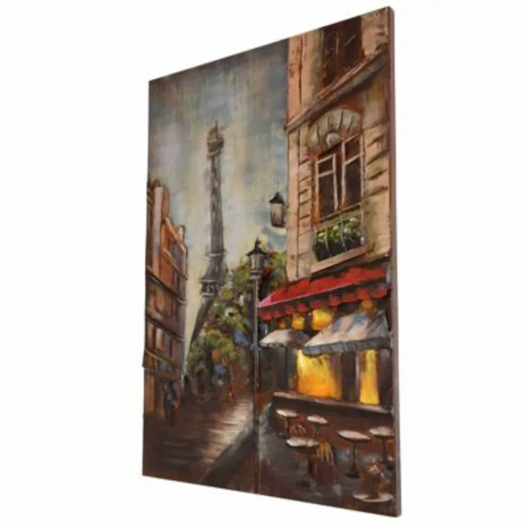 MÖBEL IDEAL 3D Metallbild Paris Wandbild 80 x 6 x 120 rot Gr. 80 x 120 günstig online kaufen