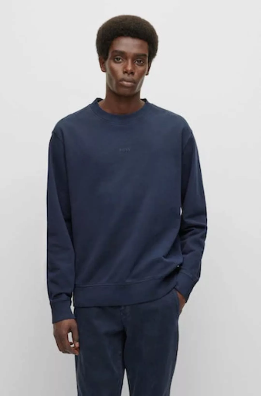 BOSS ORANGE Sweater Wefade (1-tlg) mit seitlichen Rippeinsätzen günstig online kaufen