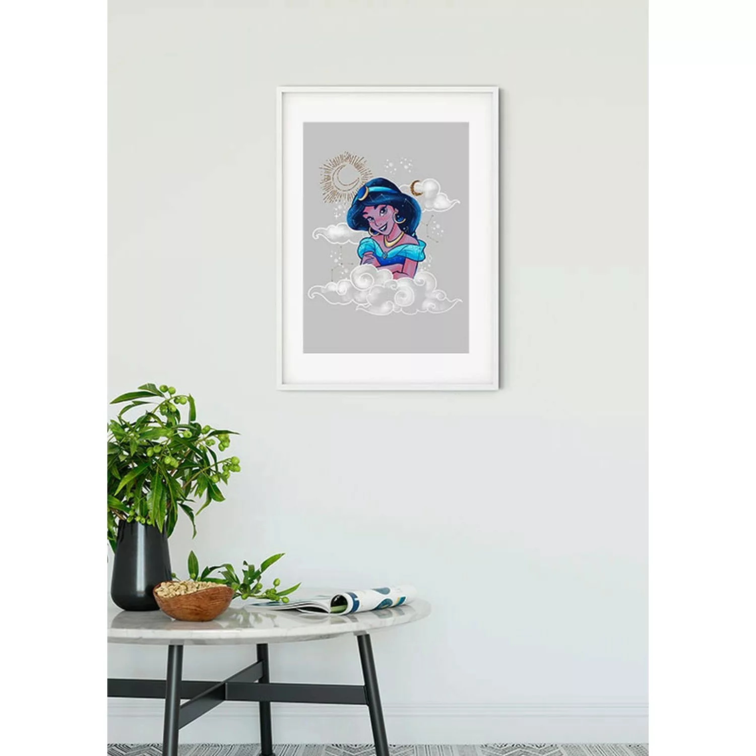 Disney Poster Jasmin Alladin Grau und Blau 50 x 70 cm 611706 günstig online kaufen