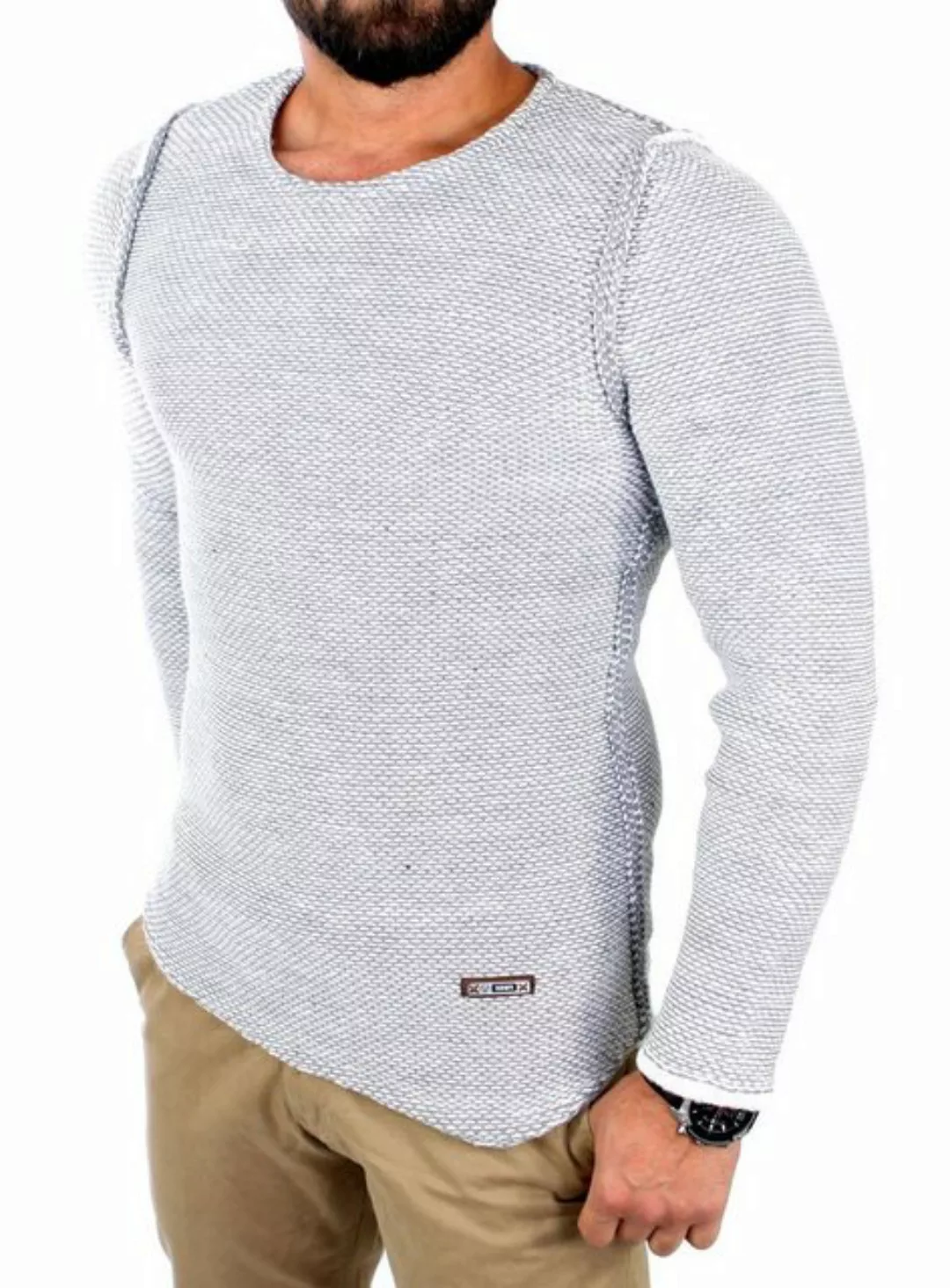 Reslad Strickpullover Reslad Strickpullover Herren Winter Grobstrick Rundha günstig online kaufen