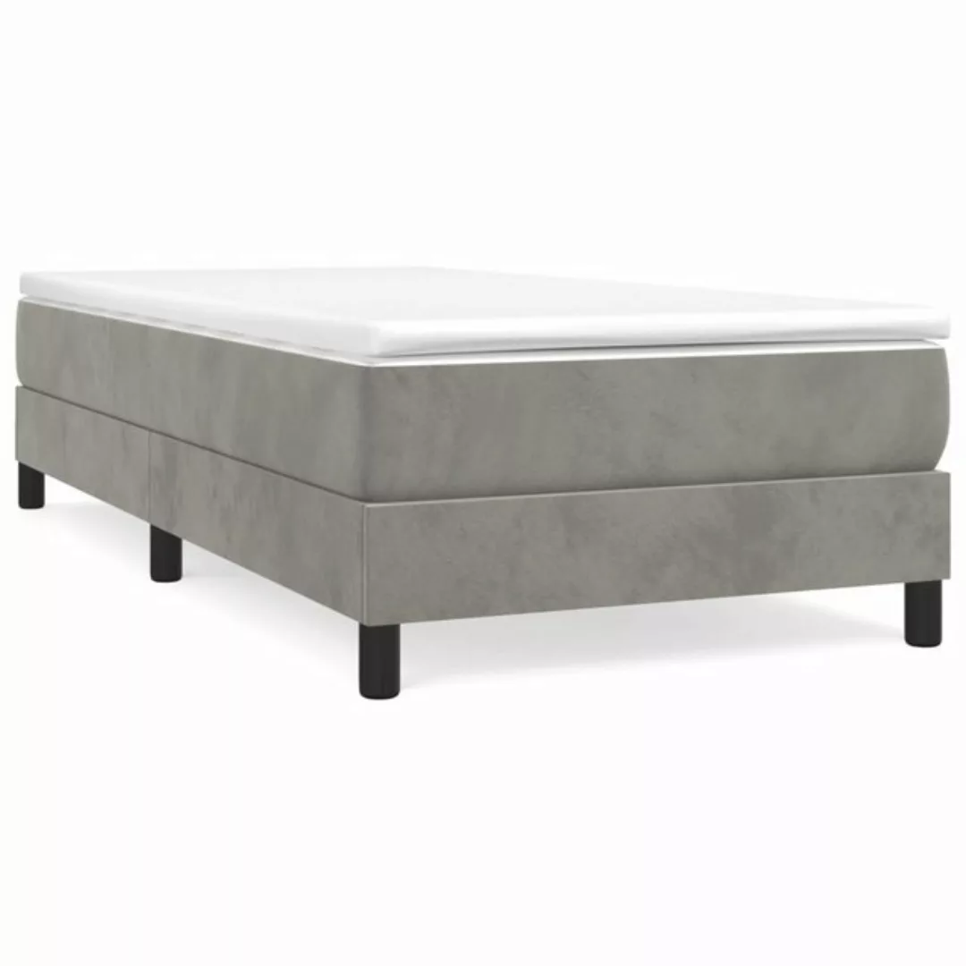 Vidaxl Boxspringbett Mit Matratze Hellgrau 80x200 Cm Samt günstig online kaufen