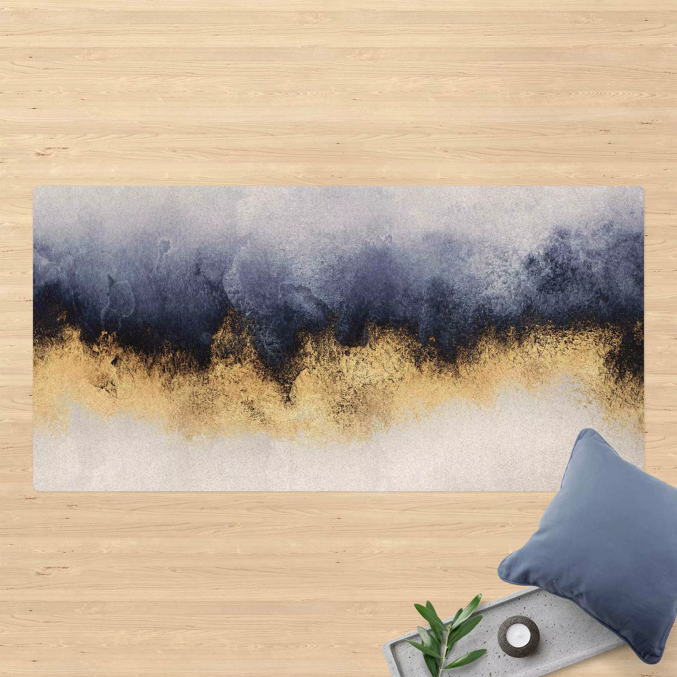 Kork-Teppich Wolkenhimmel mit Gold günstig online kaufen