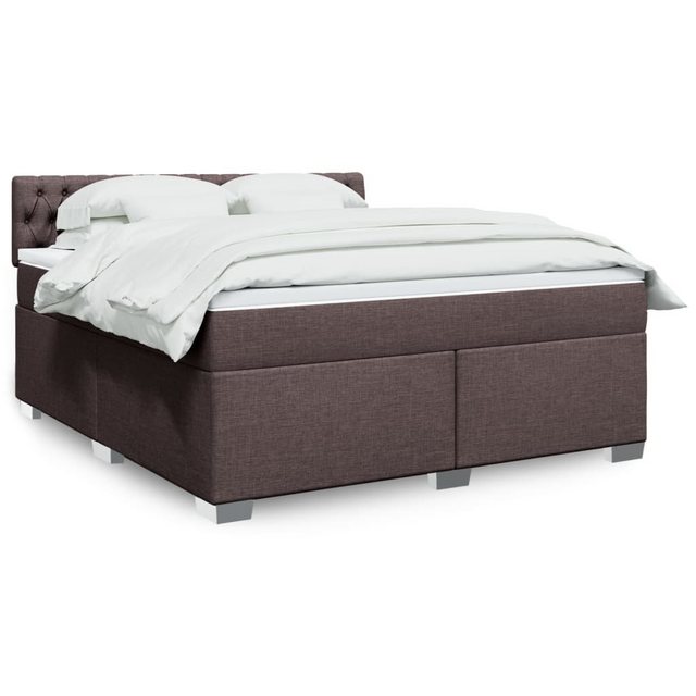 vidaXL Boxspringbett, Boxspringbett mit Matratze Dunkelbraun 180x200 cm Sto günstig online kaufen