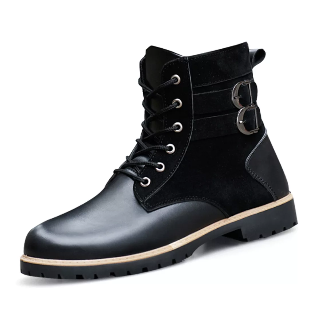 Männer Mikrofaser Leder Spleißen Warm Work Style High Top Motorrad Stiefel günstig online kaufen