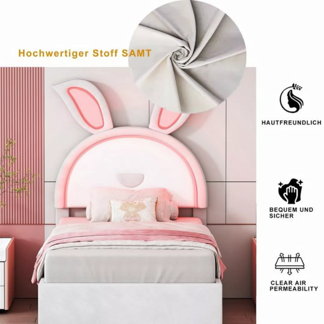 HAUSS SPLOE Polsterbett 90 x 200 cm mit Kopfteil in Hasenform (Einzelbett m günstig online kaufen