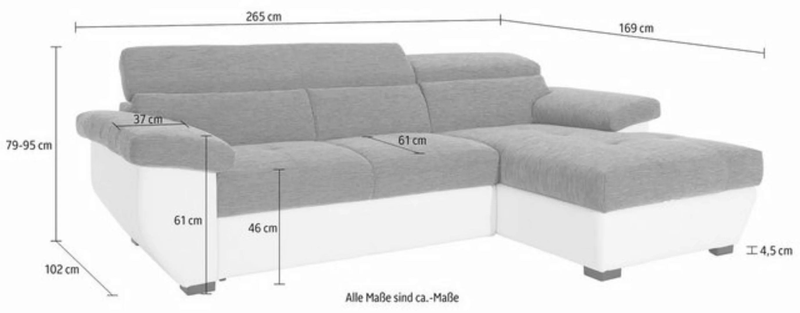 COTTA Polstergarnitur Speedway, (Set), Set: bestehend aus Ecksofa und Hocke günstig online kaufen