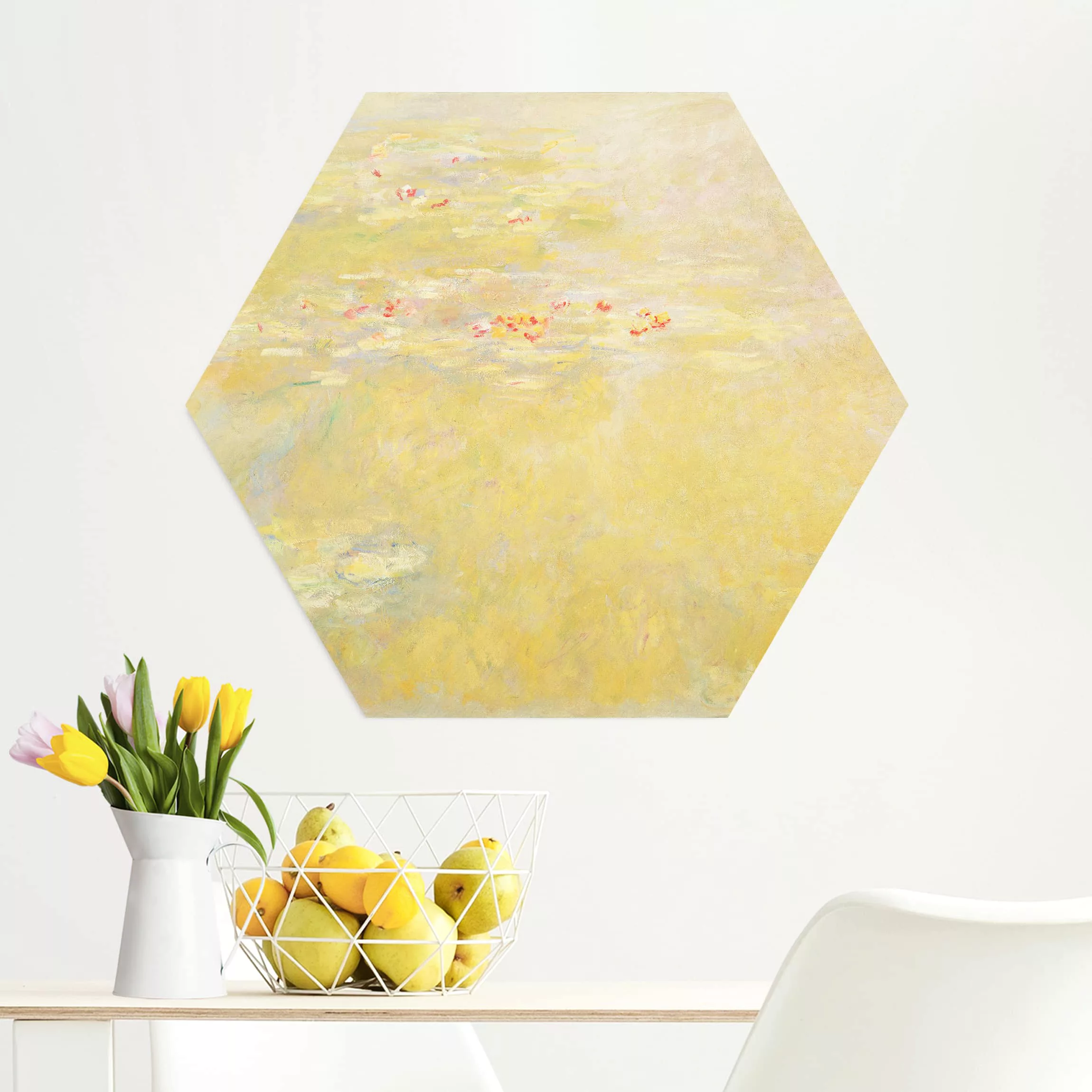 Hexagon-Alu-Dibond Bild Kunstdruck Claude Monet - Seerosenteich günstig online kaufen