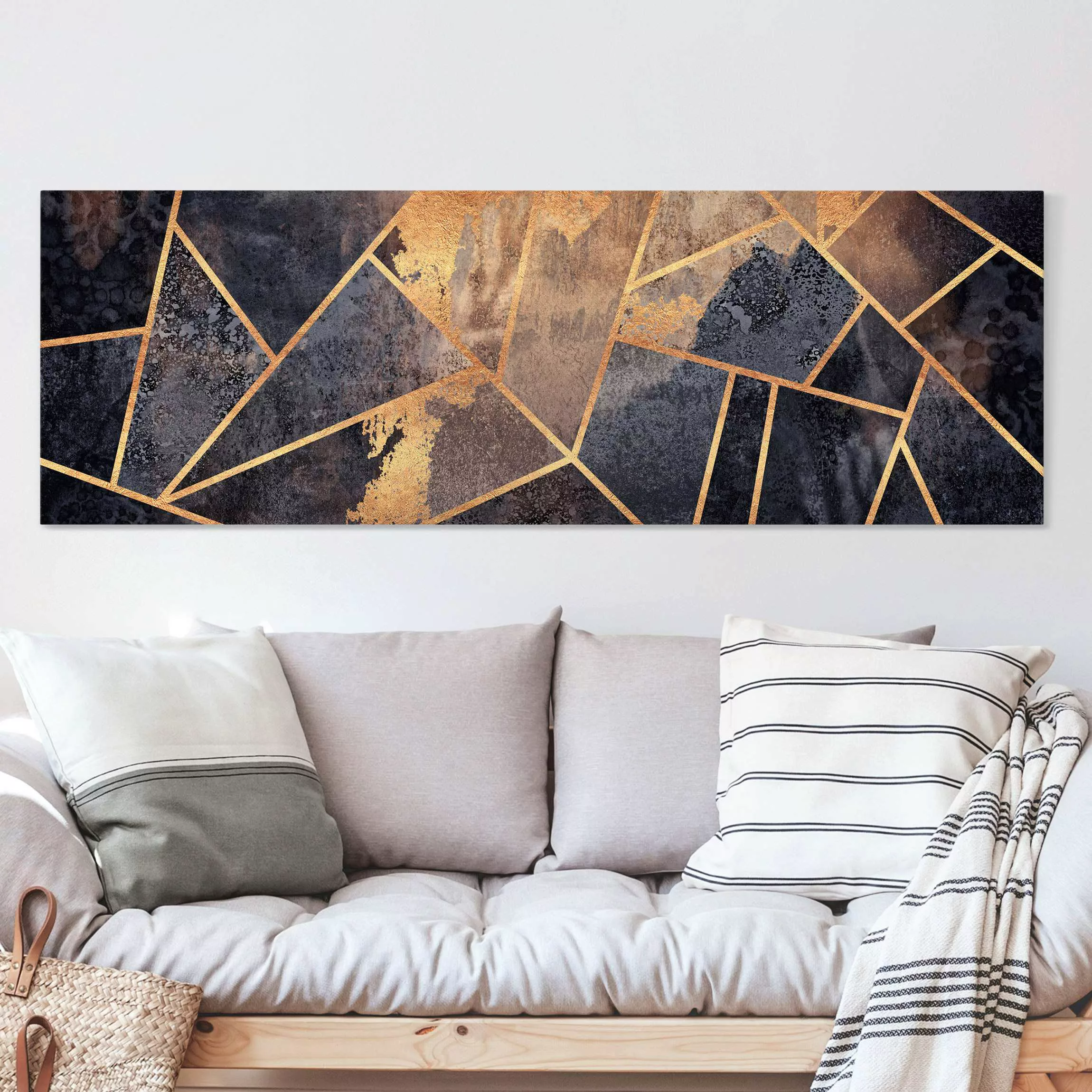 Leinwandbild Onyx mit Gold günstig online kaufen