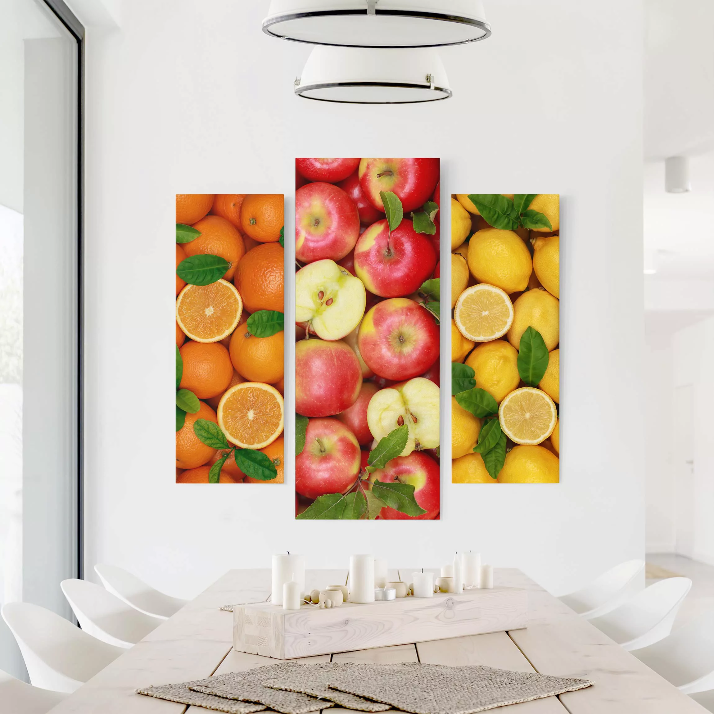 3-teiliges Leinwandbild Küche - Querformat Frische Früchte günstig online kaufen