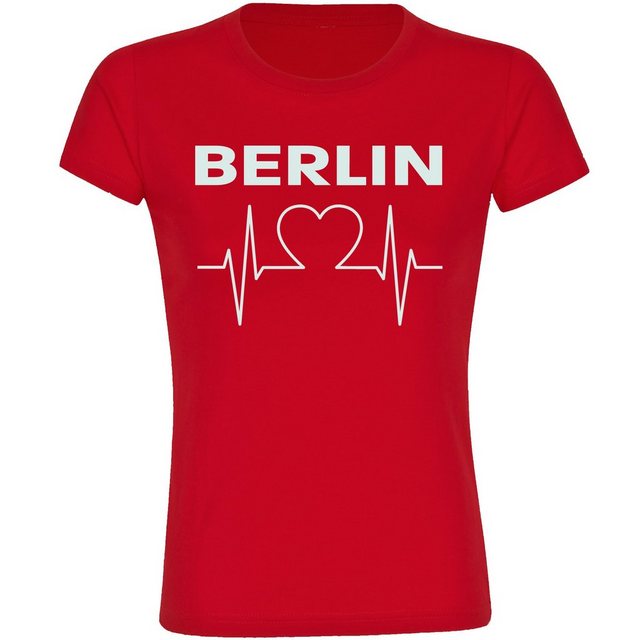 multifanshop T-Shirt Damen Berlin rot - Herzschlag - Frauen günstig online kaufen