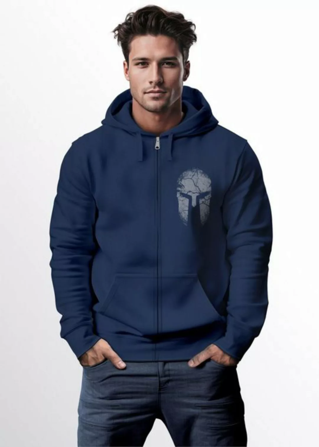 Neverless Sweatjacke Zip-Hoodie Herren Sparta Sweatjacke Kapuze Print Aufdr günstig online kaufen