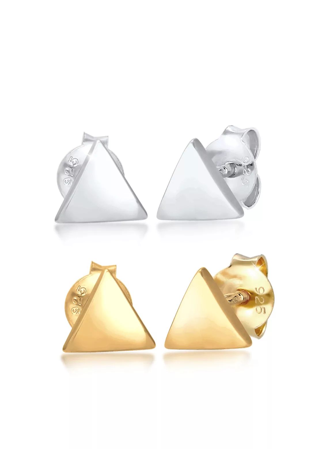 Elli Ohrring-Set "2er Set Dreieck Geo Bicolor Minimal 925 Silber" günstig online kaufen
