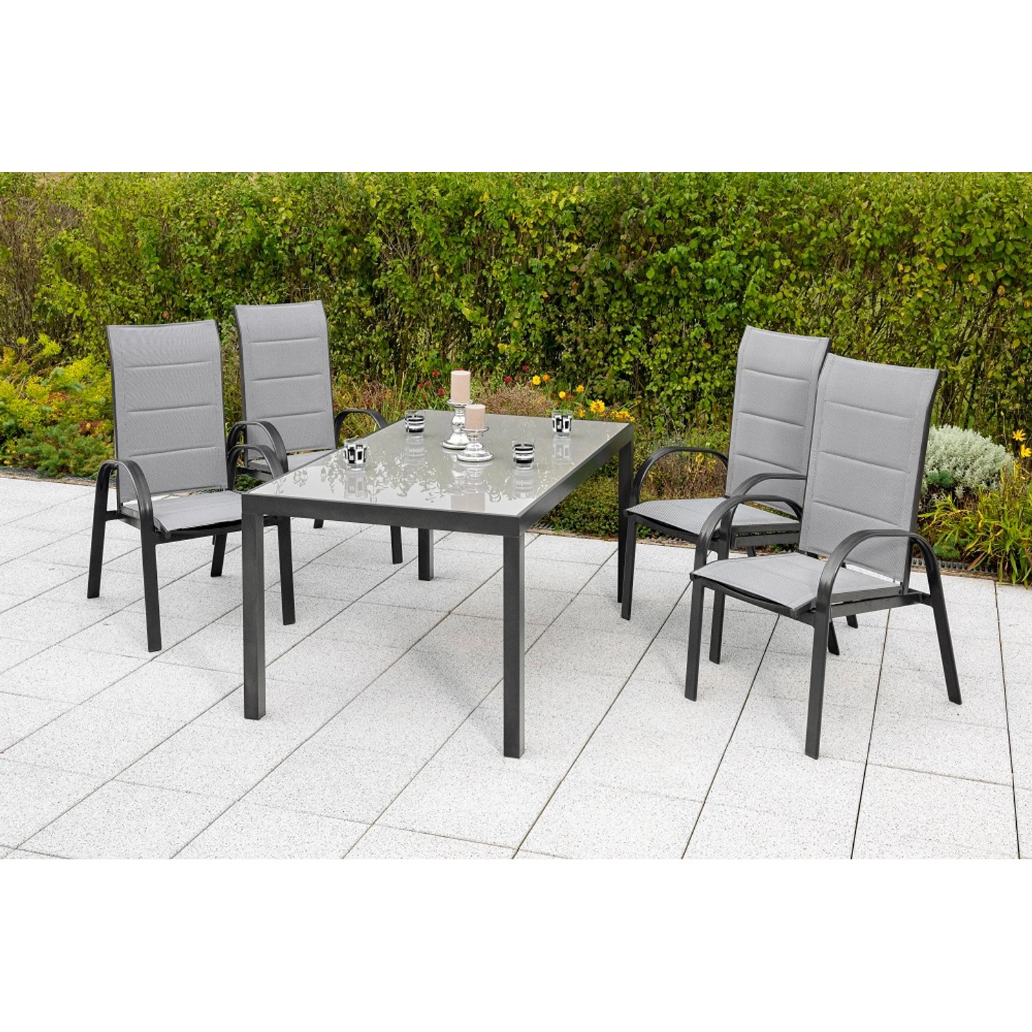 MERXX Garten-Essgruppe "Marini", (5 tlg.), 4 Klappsessel mit Gartentisch günstig online kaufen