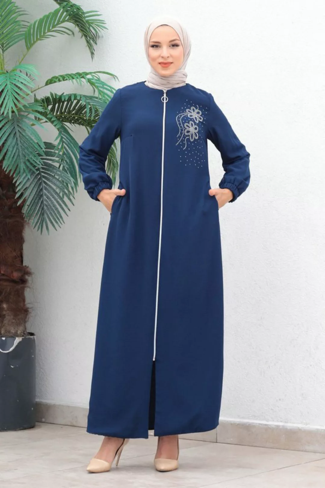 MODAMİHRAM Maxikleid Reißverschluss Chiffon Abaya Mantel günstig online kaufen