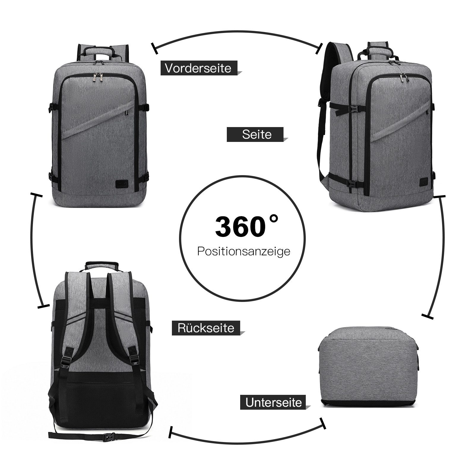 KONO Rucksack Handgepäck-Rucksack mit vielen Fächern günstig online kaufen