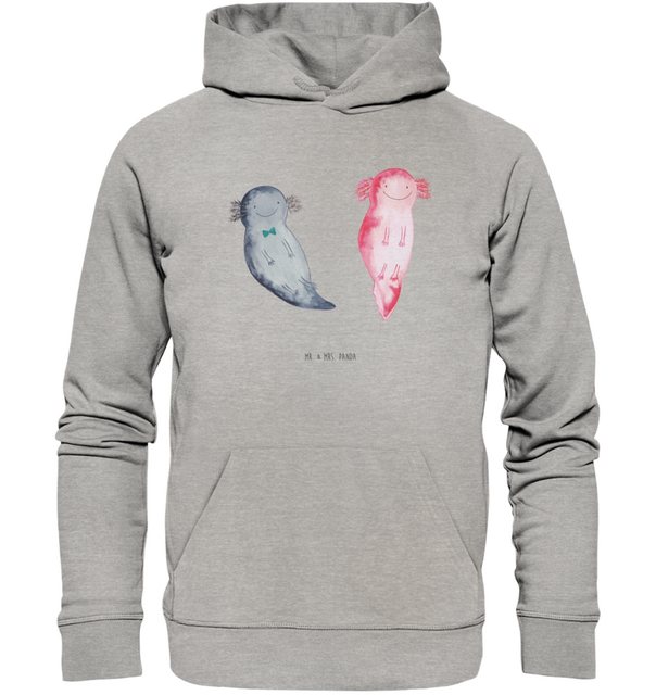 Mr. & Mrs. Panda Hoodie Größe M Axolotl Liebe - Heather Grey - Geschenk, Ho günstig online kaufen