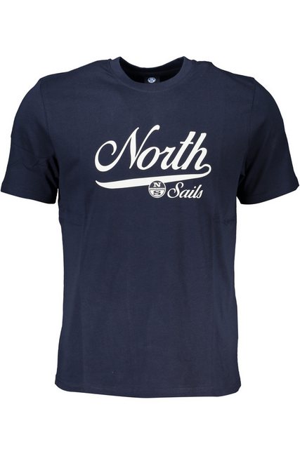 North Sails T-Shirt Herren Kurzarm T-Shirt Blau mit Print und Rundhals günstig online kaufen