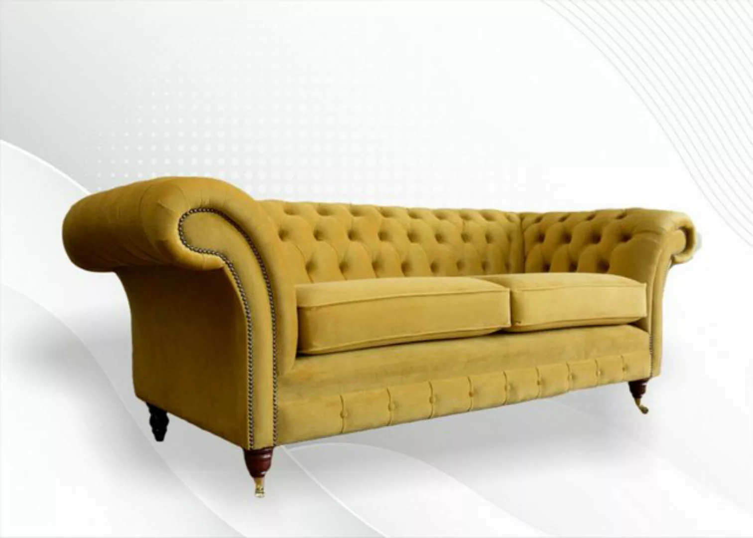 Xlmoebel Sofa Chesterfield Dreisitzer Graue XXL Bix Couch Möbel Neu Wohnzim günstig online kaufen