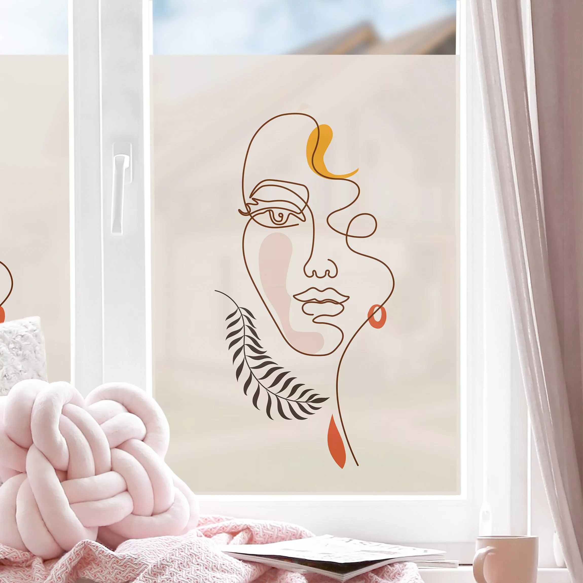 Fensterfolie Lineart Portrait günstig online kaufen