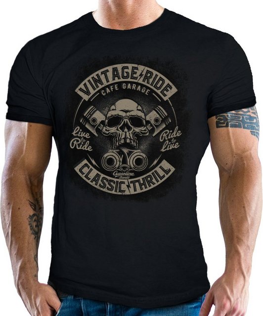 GASOLINE BANDIT® T-Shirt für Biker: Vintage Ride Classic Thrill günstig online kaufen