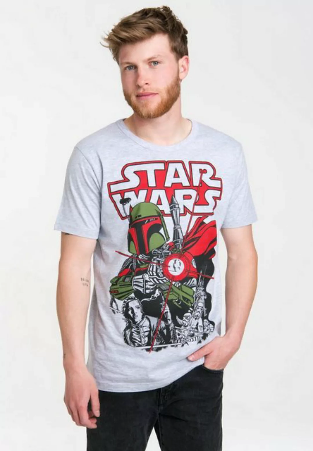 LOGOSHIRT T-Shirt Boba Fett - Krieg der Sterne mit kultigem Frontprint günstig online kaufen