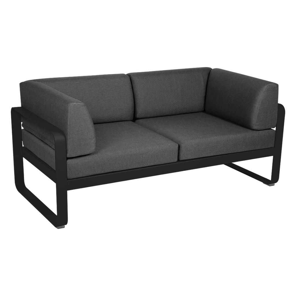 Bellevie 2-Sitzer Club Sofa 42 Lakritze A3 Graphitgrau günstig online kaufen