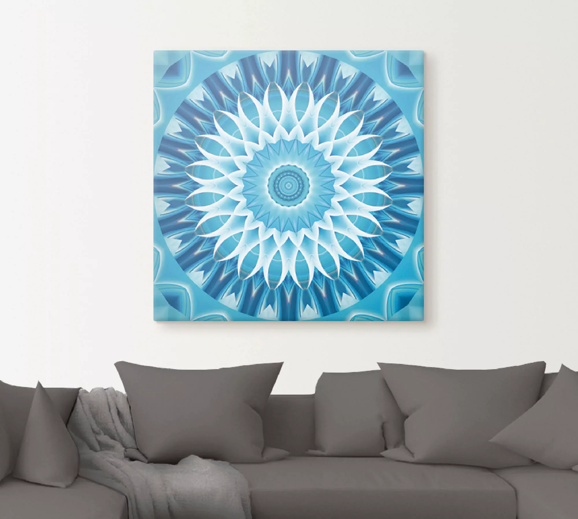 Artland Wandbild »Mandala blau Blüte«, Muster, (1 St.), als Leinwandbild in günstig online kaufen
